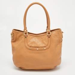 Pre Owned Tory Burch Beige Leather Amanda Tote