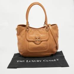 Pre Owned Tory Burch Beige Leather Amanda Tote
