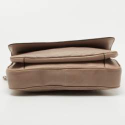 Pre Owned Tory Burch Beige Leather Fleming Shoulder Bag