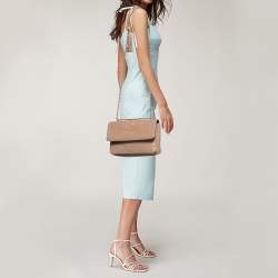 Pre Owned Tory Burch Beige Leather Fleming Shoulder Bag