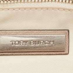 Pre Owned Tory Burch Beige Leather Fleming Shoulder Bag