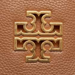Pre Owned Tory Burch Brown Leather Britten Flap Crossbody Bag