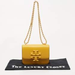 Pre Owned Tory Burch Mustard Leather Eleanor Small Chain Shoulder Bag