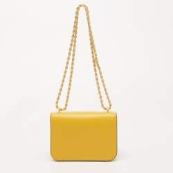 Pre Owned Tory Burch Mustard Leather Eleanor Small Chain Shoulder Bag