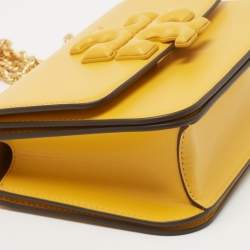 Pre Owned Tory Burch Mustard Leather Eleanor Small Chain Shoulder Bag
