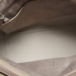 Pre Owned Tory Burch Grey Saffiano Leather York Buckle Tote