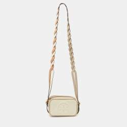 Pre Owned Tory Burch Tri Color Leather Perry Bombe Mini Crossbody Bag
