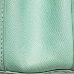 Pre Owned Tory Burch Light Green Leather Robinson Double Zip Tote