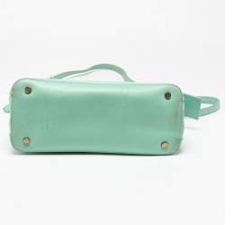 Pre Owned Tory Burch Light Green Leather Robinson Double Zip Tote