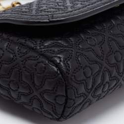 Pre Owned Tory Burch Black Quilted Leather Small Bryant Crossbody Bag