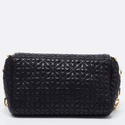 Pre Owned Tory Burch Black Quilted Leather Small Bryant Crossbody Bag