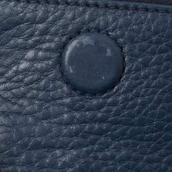 Pre Owned Tory Burch Blue Leather Foldover Crossbody Bag