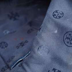 Pre Owned Tory Burch Blue Leather Foldover Crossbody Bag