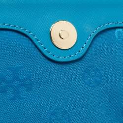Pre Owned Tory Burch Teal Blue Saffiano Leather Robinson Flap Shoulder Bag