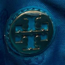 Pre Owned Tory Burch Teal Blue Saffiano Leather Robinson Flap Shoulder Bag