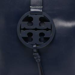 Pre Owned Tory Burch Dark Blue Leather Miller Hobo