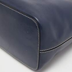 Pre Owned Tory Burch Dark Blue Leather Miller Hobo