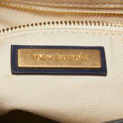 Pre Owned Tory Burch Dark Blue Leather Miller Hobo