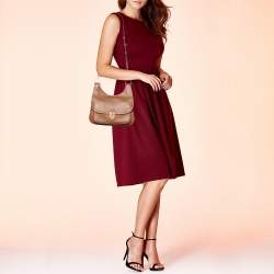 Pre Owned Tory Burch Brown Leather James Saddle Shoulder Bag