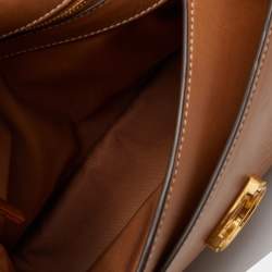 Pre Owned Tory Burch Brown Leather James Saddle Shoulder Bag