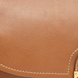 Pre Owned Tory Burch Brown Leather James Saddle Shoulder Bag