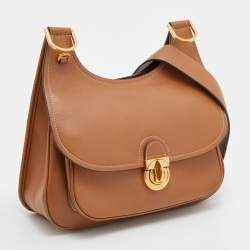 Pre Owned Tory Burch Brown Leather James Saddle Shoulder Bag