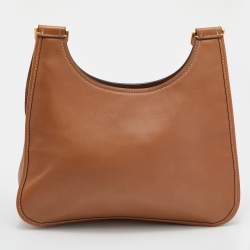 Pre Owned Tory Burch Brown Leather James Saddle Shoulder Bag