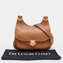 Pre Owned Tory Burch Brown Leather James Saddle Shoulder Bag