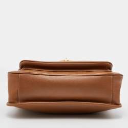 Pre Owned Tory Burch Brown Leather James Saddle Shoulder Bag