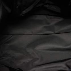 Pre Owned Tory Burch Black Nylon and Python Embossed Suede Ella Tote