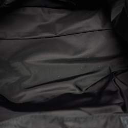 Pre Owned Tory Burch Black Nylon and Python Embossed Suede Ella Tote