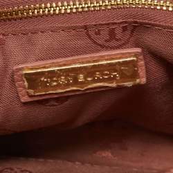 Pre Owned Tory Burch Dusty Rose Leather Marion Whipstitch Shoulder Bag