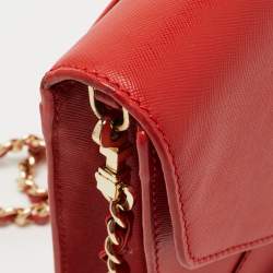 Pre Owned Tory Burch Red Leather Kira Envelope Flap Shoulder Bag