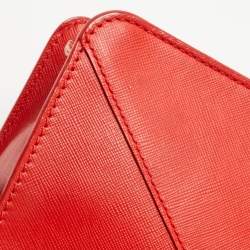 Pre Owned Tory Burch Red Leather Kira Envelope Flap Shoulder Bag