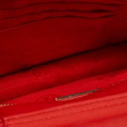 Pre Owned Tory Burch Red Leather Kira Envelope Flap Shoulder Bag