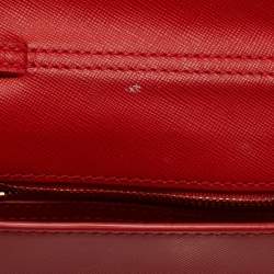 Pre Owned Tory Burch Red Leather Kira Envelope Flap Shoulder Bag