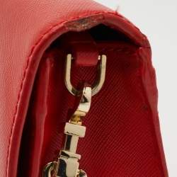 Pre Owned Tory Burch Red Leather Kira Envelope Flap Shoulder Bag