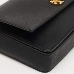 Pre Owned Tory Burch Black Saffiano Leather Kira Chain Bag