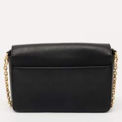 Pre Owned Tory Burch Black Saffiano Leather Kira Chain Bag