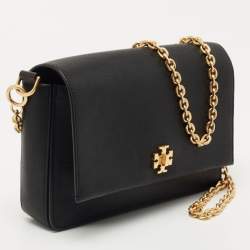 Pre Owned Tory Burch Black Saffiano Leather Kira Chain Bag
