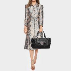 Pre Owned Tory Burch Black Leather Amanda Tote