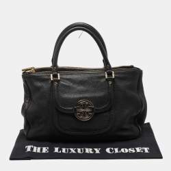 Pre Owned Tory Burch Black Leather Amanda Tote
