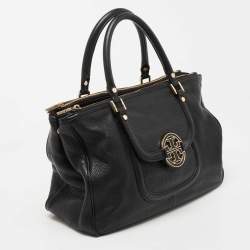 Pre Owned Tory Burch Black Leather Amanda Tote