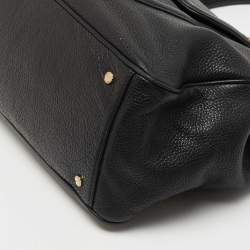 Pre Owned Tory Burch Black Leather Amanda Tote