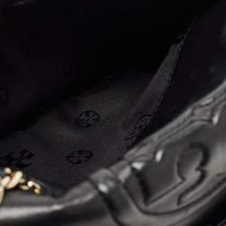 Pre Owned Tory Burch Black Quilted Leather Medium Fleming Shoulder Bag