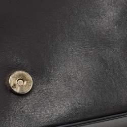 Pre Owned Tory Burch Black Quilted Leather Medium Fleming Shoulder Bag