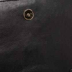 Pre Owned Tory Burch Black Quilted Leather Medium Fleming Shoulder Bag