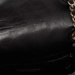 Pre Owned Tory Burch Black Quilted Leather Medium Fleming Shoulder Bag