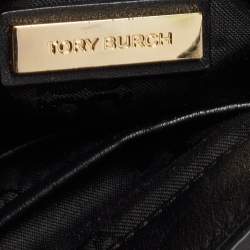 Pre Owned Tory Burch Black Quilted Leather Medium Fleming Shoulder Bag