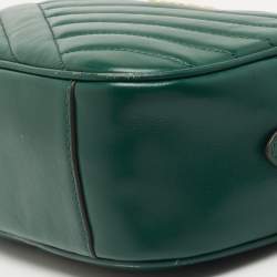 Pre Owned Tory Burch Green Leather Kira Camera Bag